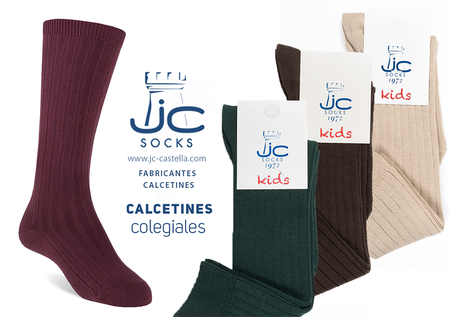 Calcetines altos colegiales de algodón canalé | Castellà fabricantes