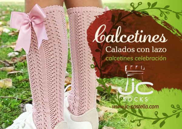 Calcetines primavera calados niña con lazo